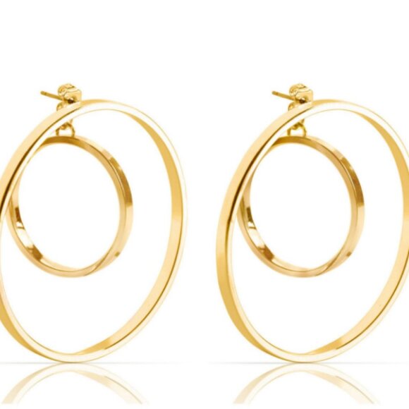 Jenny Bird Edie Hoops, Gold - Picture 1 of 5